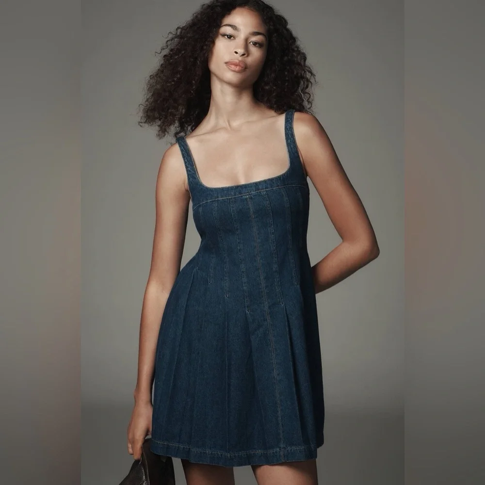 REFORMATION Violet Denim Mini Dress - Picture 1 of 10